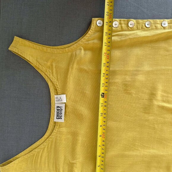 Long yellow silk and linen dress - Picture 8 of 15